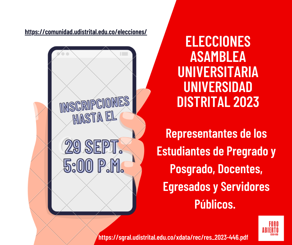 Imagen artículo: Inscripciones abiertas hasta el viernes 29 sept para participar en el proceso electoral 2023
